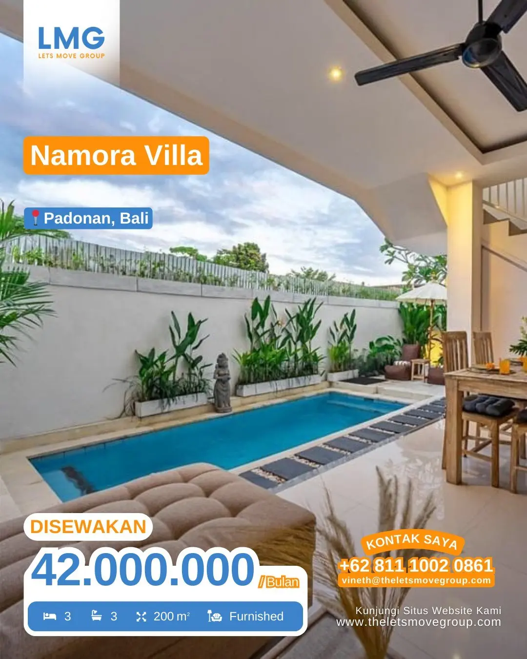 3-Bedroom Villa for Rent in Padonan