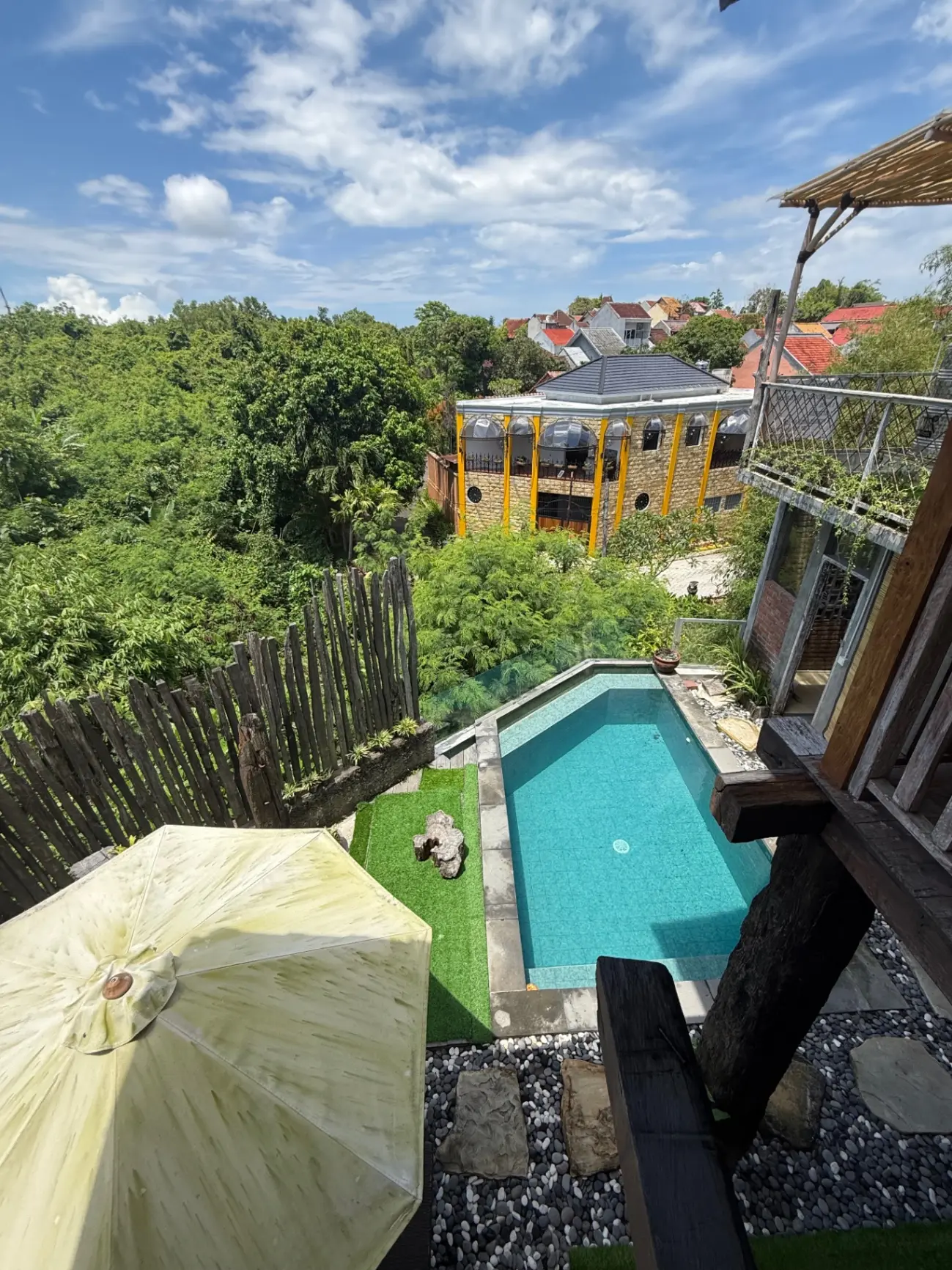 Charming Bali-Style Wooden House with Pool & View