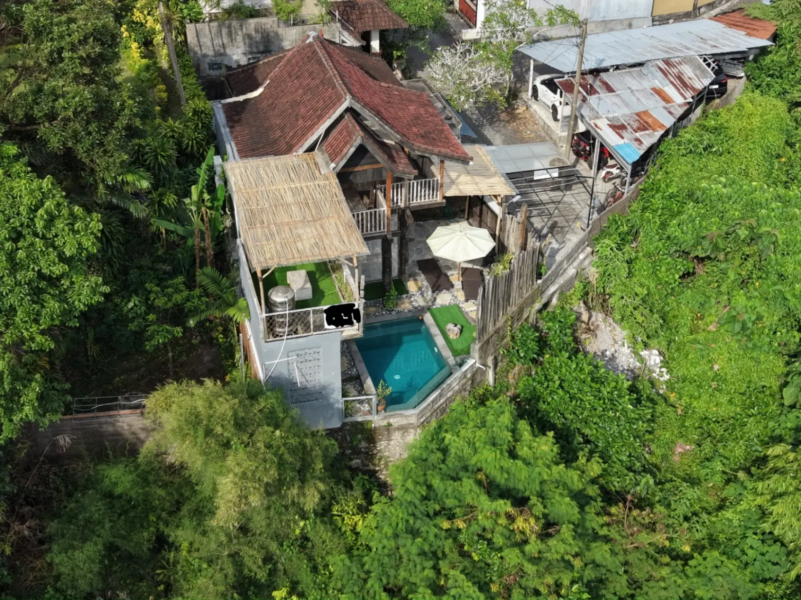 Charming Bali-Style Wooden House with Pool & View — image 3