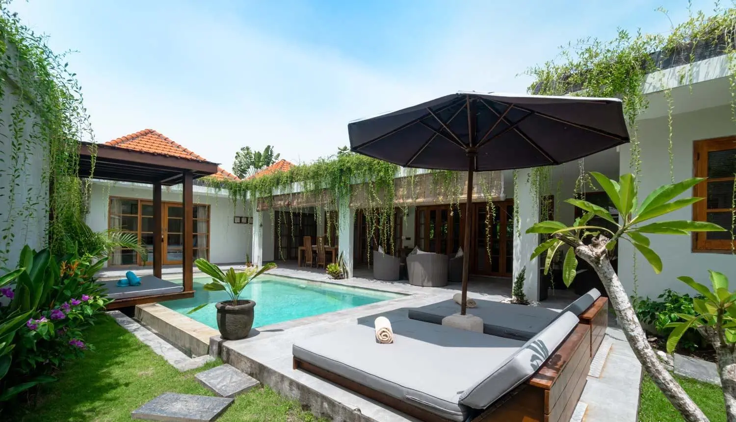 Minimalist 3BR Villa w/ Pool & Home Office