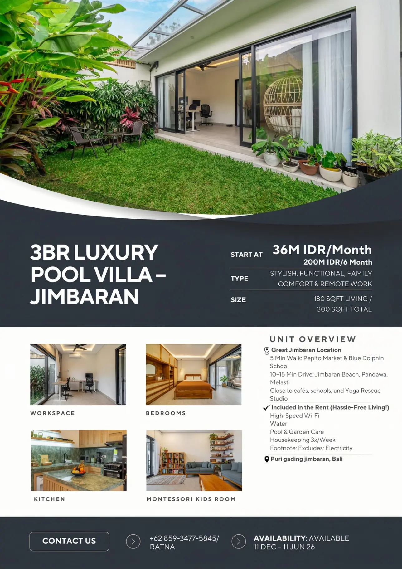 3 BR pool villa - Jimbaran