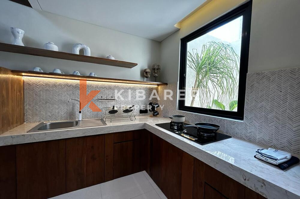 Mediterranean Two Bedroom Enclosed Living Room Villa Set in Kerobokan — image 9