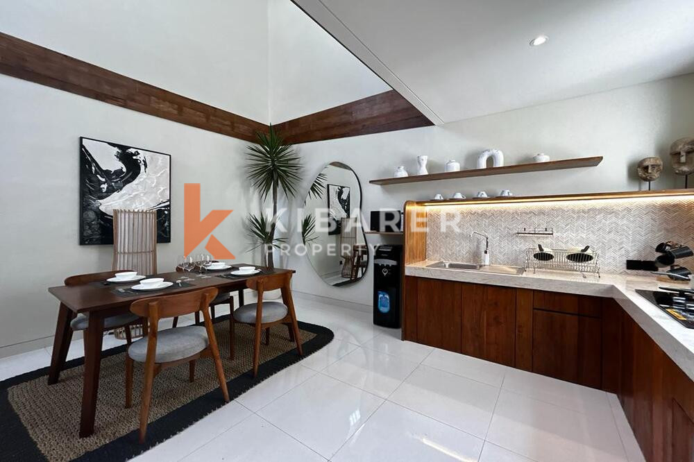 Mediterranean Two Bedroom Enclosed Living Room Villa Set in Kerobokan — image 10