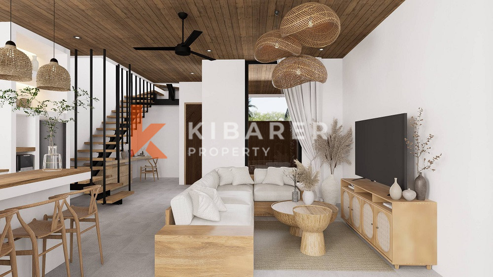 Offplan Charming Modern Style Two-Storey Two-Bedroom Villa Enclosed Living Room in Pererenan — image 2