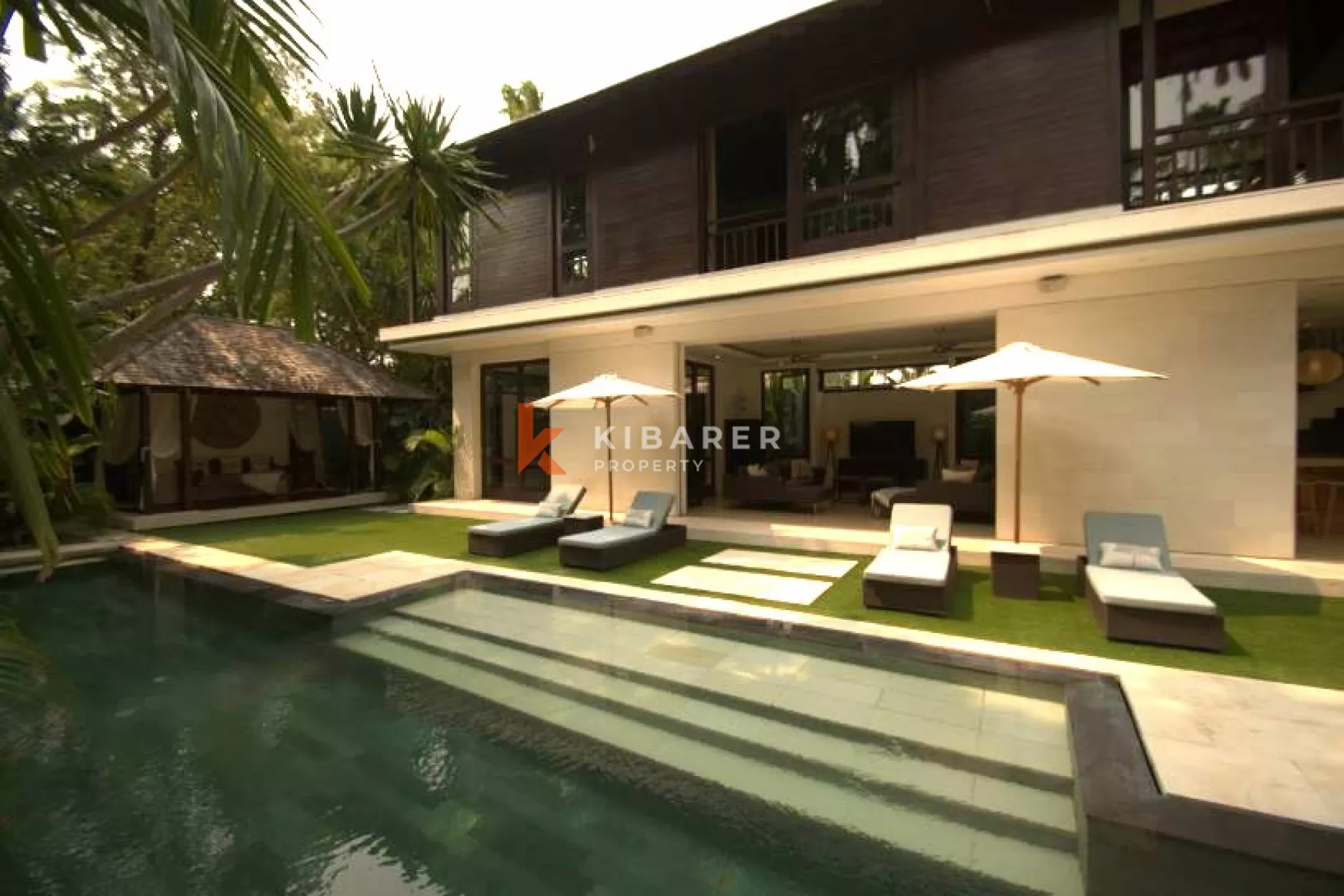 Luxury Five-Bedrooms plus Office Room with Enclosed Living Villa Located in Petitenget Area