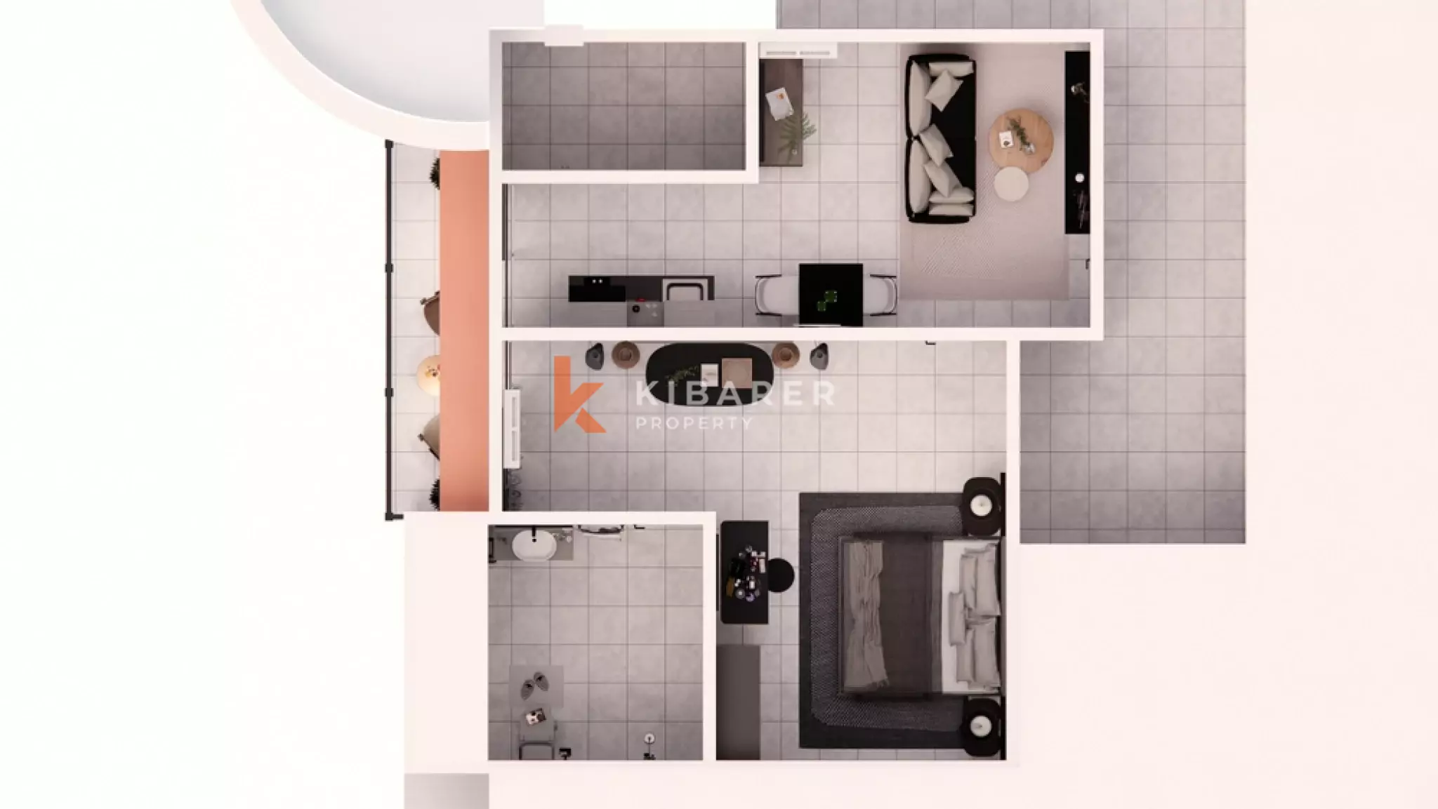 Tropical Elegance Fully Furnished One-Bedroom Apartment with Balcony Situated in Seminyak Area — image 2