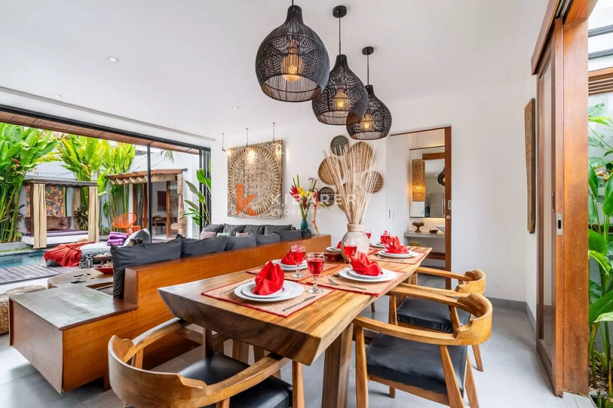 Designed Tropical Three Bedroom Enclosed Living Villa in Kerobokan — image 5