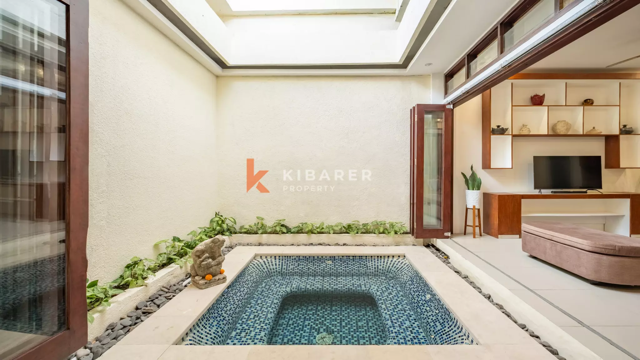 Timeless Balinese Two-Bedroom Enclosed Living Room in Kerobokan — image 3