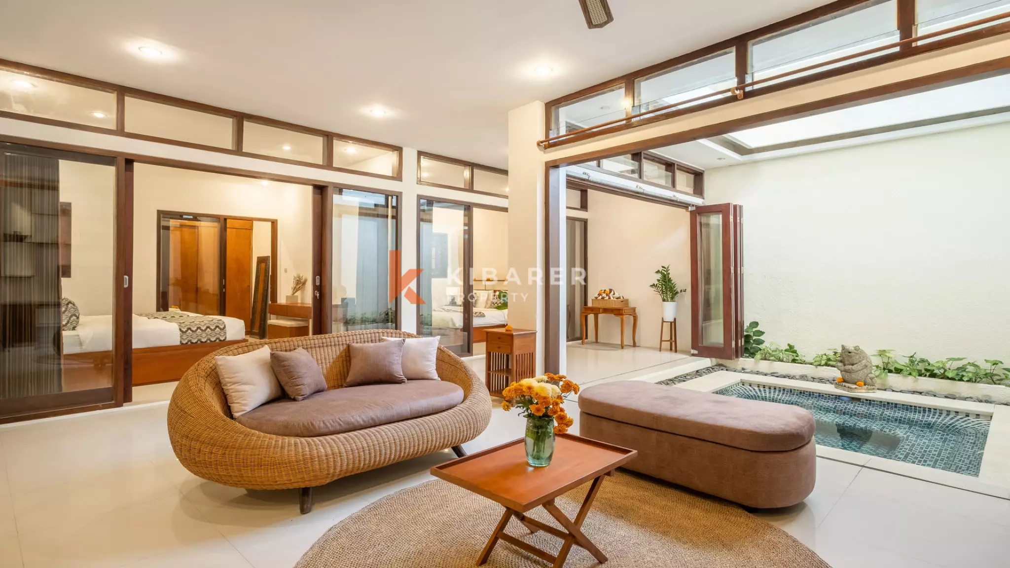 Timeless Balinese Two-Bedroom Enclosed Living Room in Kerobokan — image 10