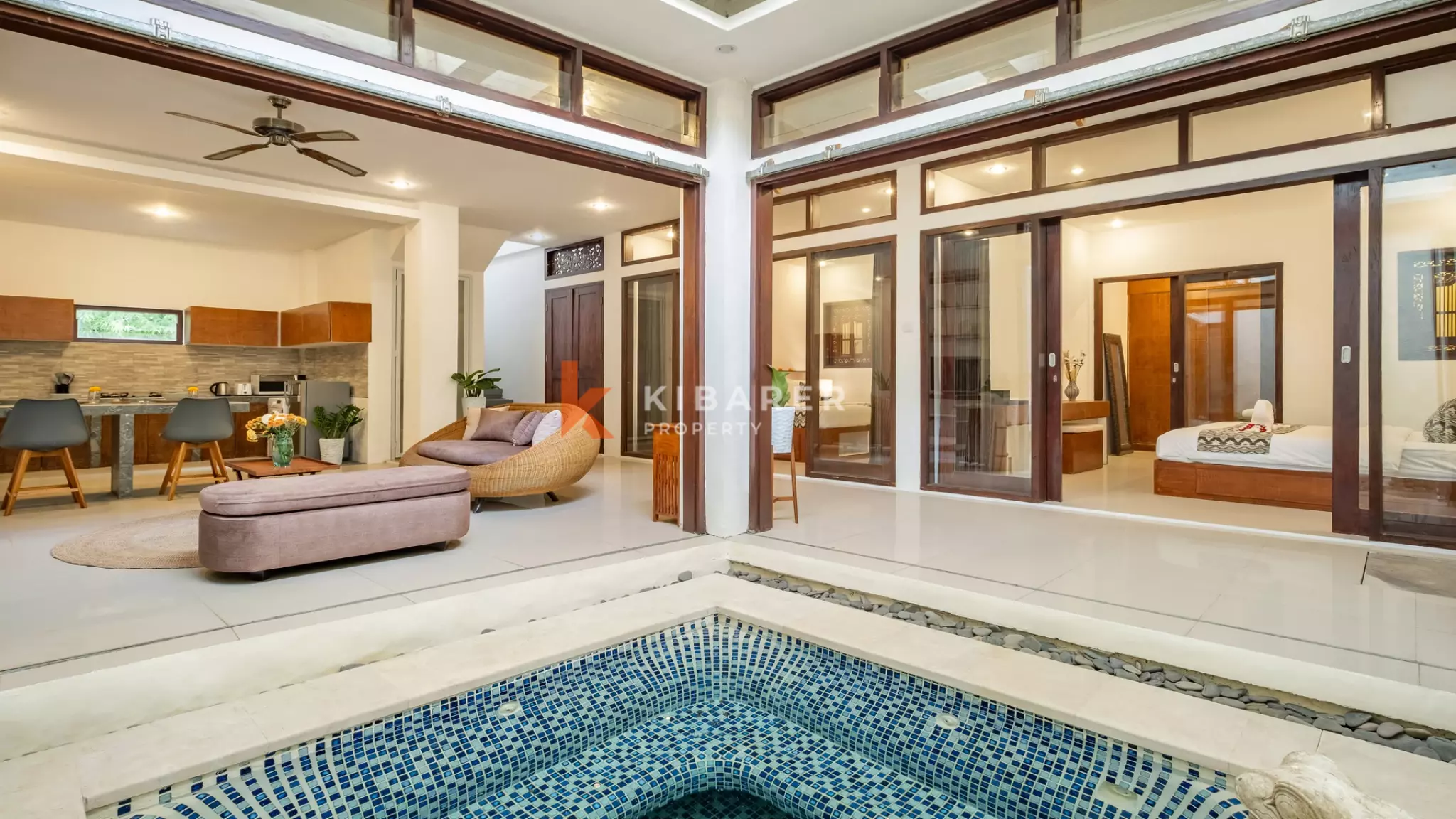 Timeless Balinese Two-Bedroom Enclosed Living Room in Kerobokan — image 2