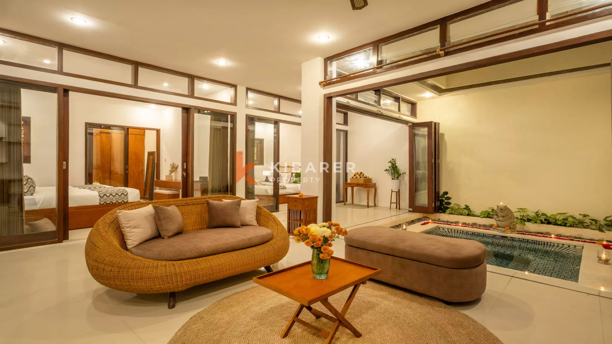 Timeless Balinese Two-Bedroom Enclosed Living Room in Kerobokan — image 6