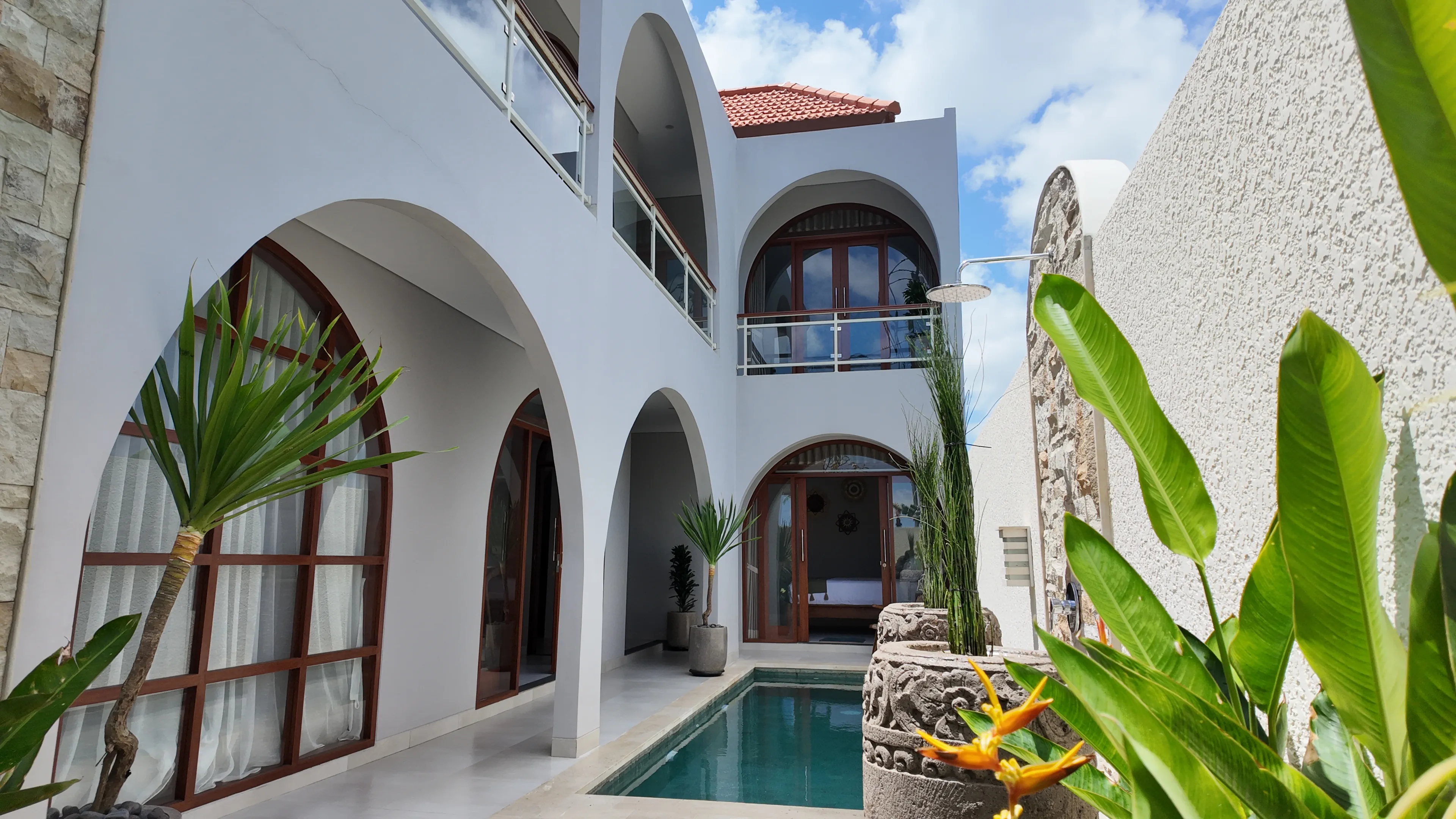 Modern 3-bedroom villa in Canggu with private pool, rooftop terrace, and banana field views