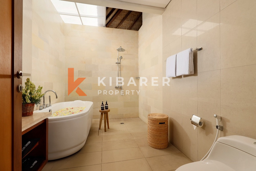 Epitome of Luxury Rustic Charm Three-Bedroom Enclosed Living Room Villa Situated in Canggu — image 12