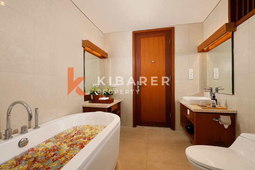 Luxury Rustic Charm Six-Bedroom Enclosed Living Room Villa Situated in Canggu — image 12