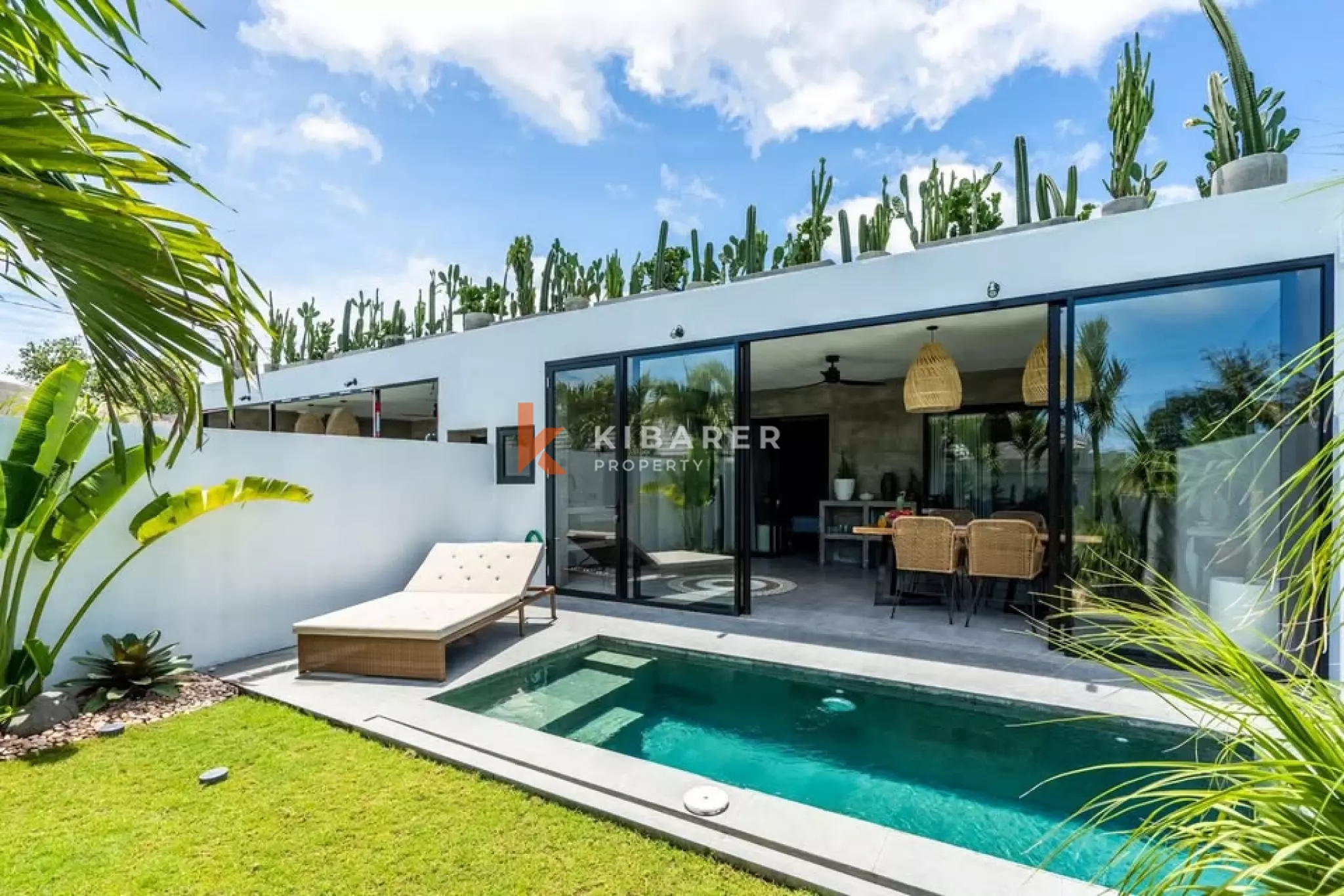 Concrete Fully Furnished Two-Bedrooms Enclosed Living Villa Situated in Pererenan Area