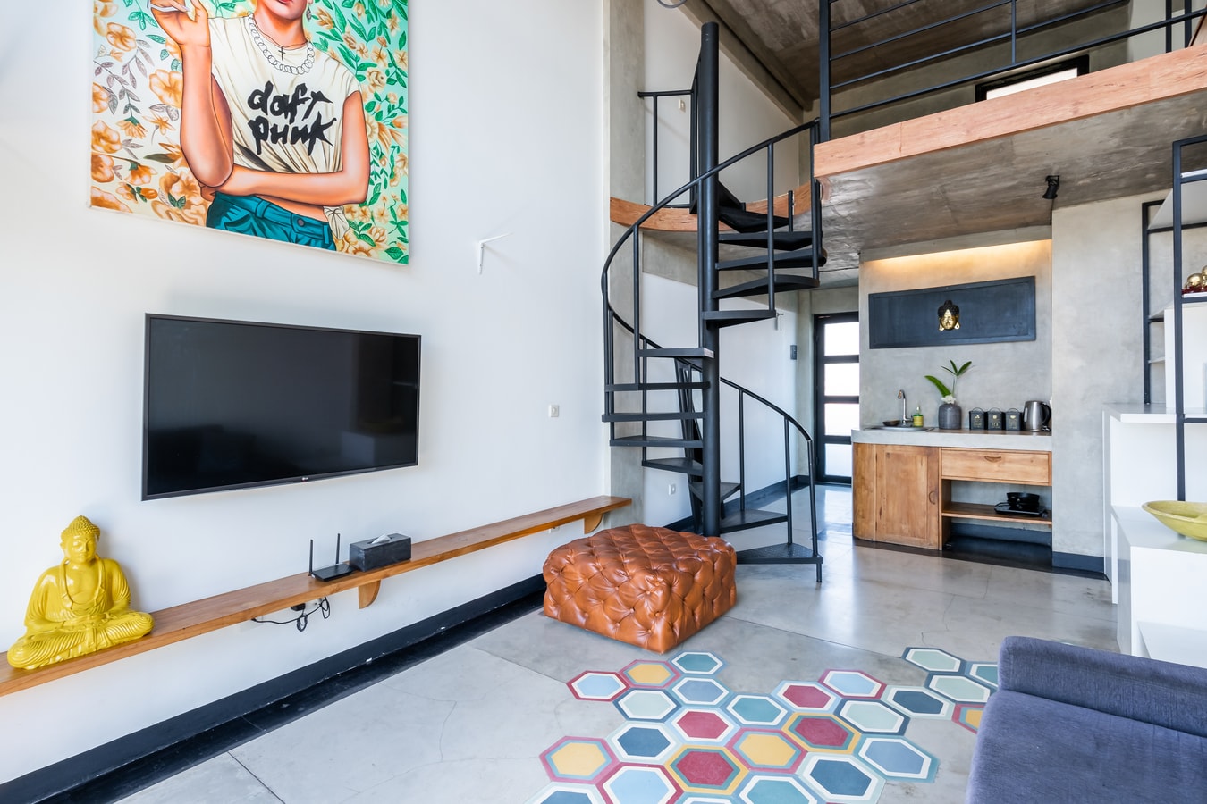 Loft 1K Futuristik dekat Pantai Double Six & Kafe - Seminyak, Bali — image 15