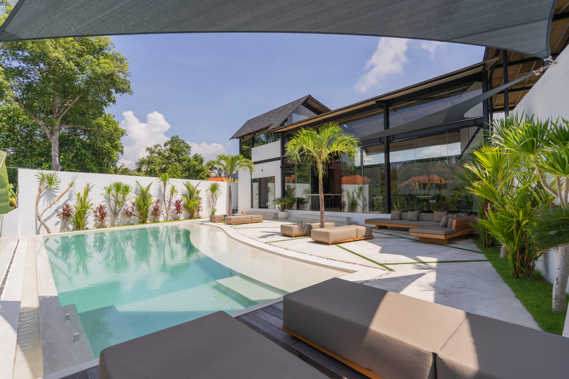 Modern Industrial 3-Bedroom Riverside Villa for Rent in Umalas